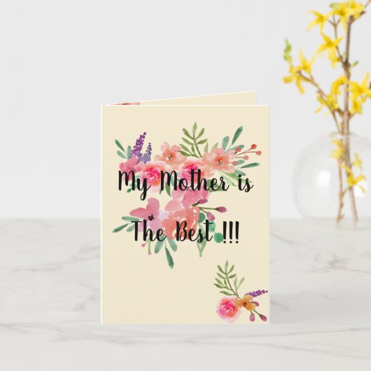 母の日のカー最高のド引用文! カード (黄色い花)