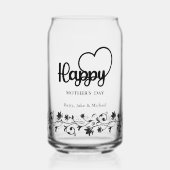 母の日のガラス、カップ、母の日の贈り物 ガラス缶 (正面)