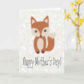 母の日のキツネ挨拶 カード (黄色い花)