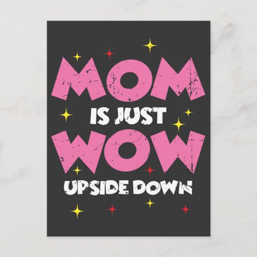 母の日のギフトアイディアMoMはWowを意味 ポストカード (正面)
