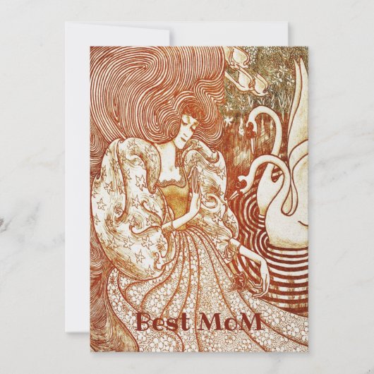 母の日のギフトカード/母最高ののヴィンテージレディ シーズンカード (正面)