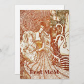 母の日のギフトカード/母最高ののヴィンテージレディ シーズンカード (正面/裏面)