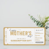 母の日のギフトサブスクリプションのギフトボックス伝票 招待状 (スタンド正面)
