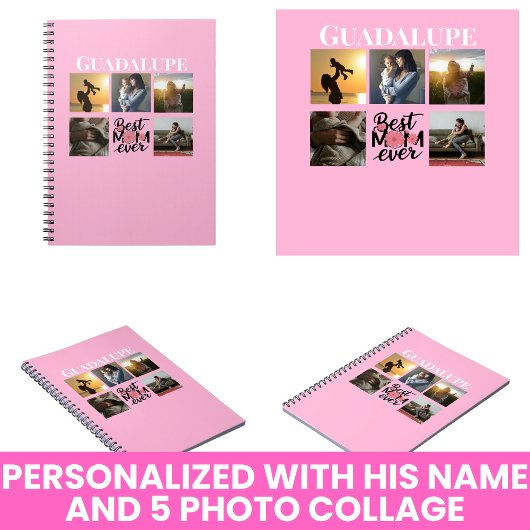 母の日のギフト写真コラージュモノグラムのと ノートブック