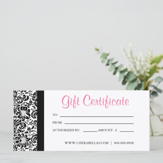 母の日のギフト券サロンピンクダマスク (スタンド正面)