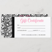 母の日のギフト券サロンピンクダマスク (正面/裏面)