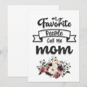 母の日のギフト 私の好きな人は私をママと呼んでくれる 招待状 (正面/裏面)