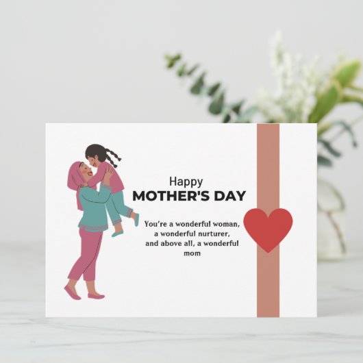 母の日のグリーティングカードの母と娘 シーズンカード (スタンド正面)