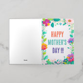 母の日のグリーティングカード 箔グリーティングカード (外側レイダウン)