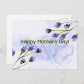 母の日のグリーティングカード「紫の花」 シーズンポストカード (正面/裏面)