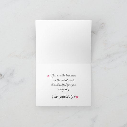 母の日のコラージュ写真折りたたみホリデーカード シーズンカード (内部)