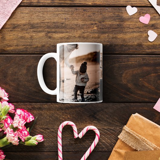 母の日のコーヒーマグの3つの写真コラージュ コーヒーマグカップ