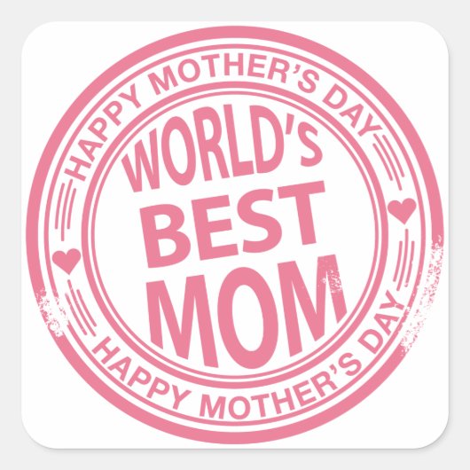 母の日のゴム印紙効果 スクエアシール (正面)