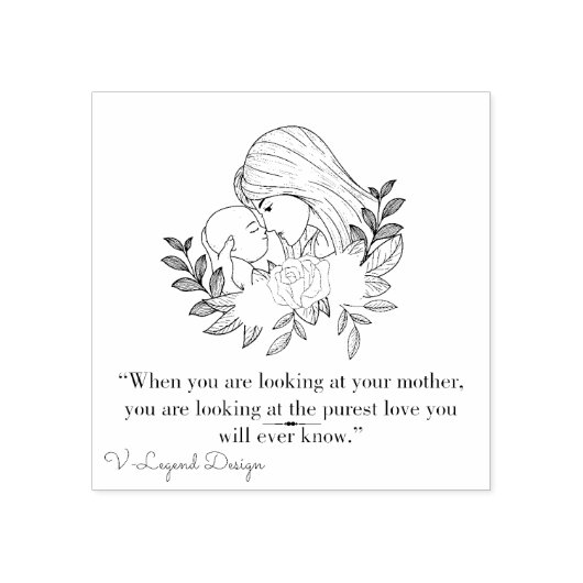 母の日のゴム印&インク ラバースタンプ (インプリント)