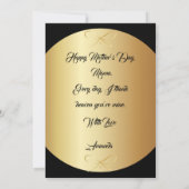 母の日のゴールドレタリングエレガントブラックラグジュアリー 招待状 (裏面)