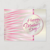 母の日のゴールドレタリング エレガントピンク ラグジュアリー ポストカード (正面)