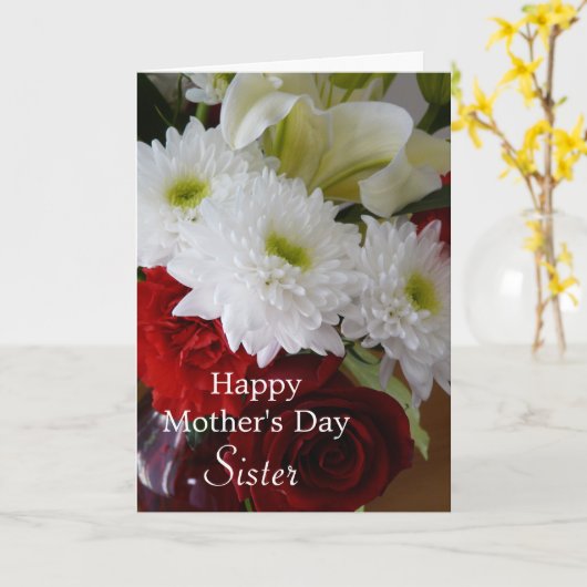 母の日のシスター・フローラかわいらし・ブーケ カード (黄色い花)