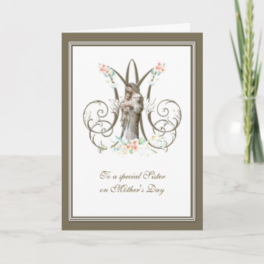 母の日のシスター・宗教的カード カード (正面)