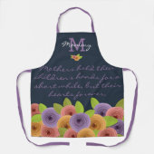 母の日のスクリプユニークトエレガントモダンフローラ エプロン (正面)