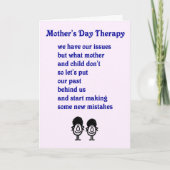 母の日のセラピー – 母おもしろいの日の詩 カード (正面)