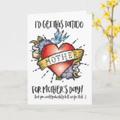 母の日のタトゥーカード カード (黄色い花)