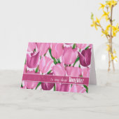 母の日のチューリップの娘のために絵を描 カード (黄色い花)