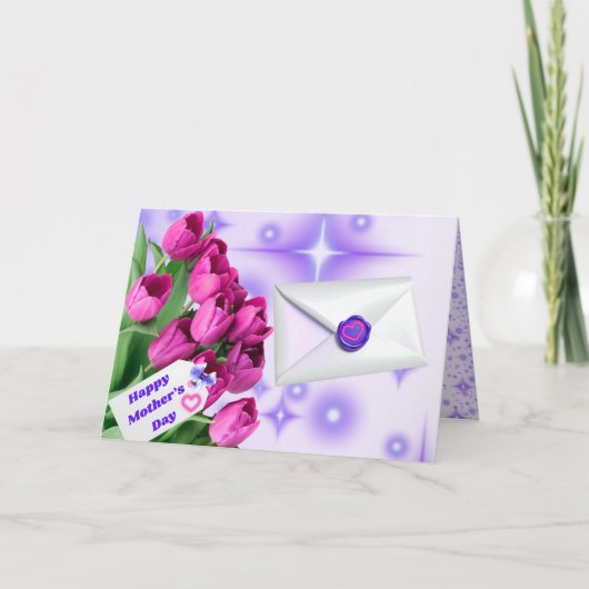 母の日のチューリップ カード (正面)