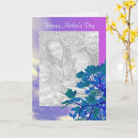 母の日のツリートップ写真立て カード (黄色い花)