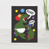 母の日のティラノサウルス・レックスのレックスの恐竜は個人化なります カード (正面)