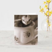 母の日のティーカップのブーツ カード (黄色い花)