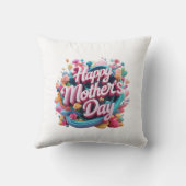母の日のテーマデザイン付き枕 クッション (裏面)