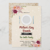 母の日のディナーテーマ招待 招待状 (正面/裏面)