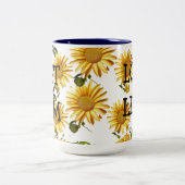 母の日のデイジーパターン ツートーンマグカップ (中央)