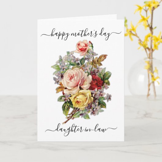 母の日のデザインフローラエレガントグリーティングカード カード (黄色い花)