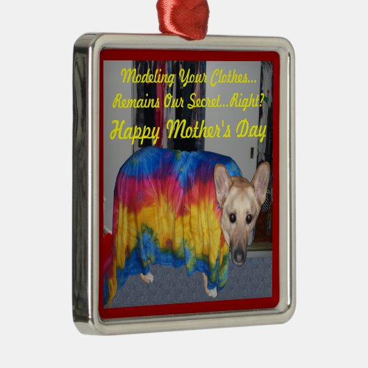 母の日のドイツ牧羊犬ドッグ モデル衣装 メタルオーナメント (右)
