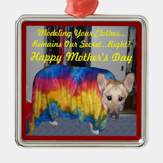 母の日のドイツ牧羊犬ドッグ モデル衣装 メタルオーナメント (正面)