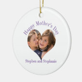 母の日のハート写真 セラミックオーナメント (左)