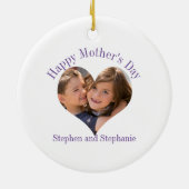 母の日のハート写真 セラミックオーナメント (裏面)