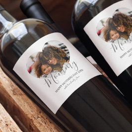 母の日のハート写真 ワインラベル