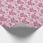 母の日のハート花束パターン ラッピングペーパー (角)