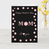 母の日のハート花 カード (黄色い花)