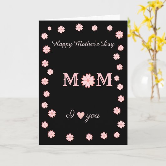 母の日のハート花 カード (黄色い花)