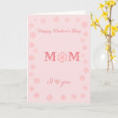 母の日のハート花 カード (黄色い花)