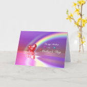 母の日のハート カード (黄色い花)