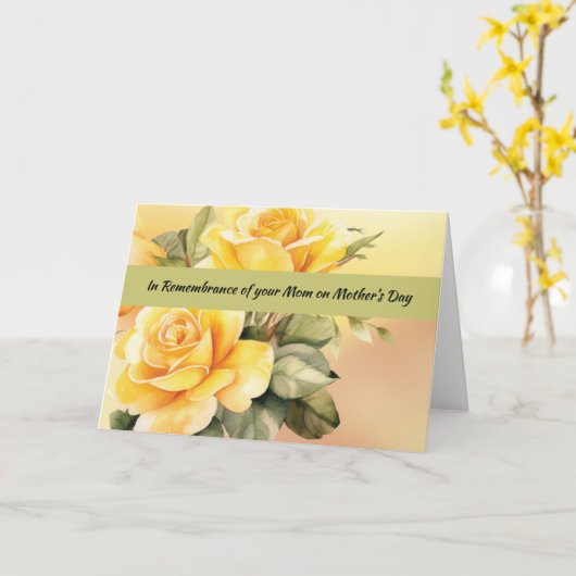 母の日のバラで母を思い出して カード (黄色い花)