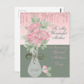 母の日のバラはがき ポストカード (正面/裏面)