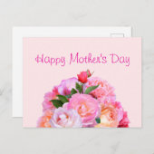 母の日のバラはがき ポストカード (正面/裏面)