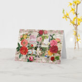 母の日のバラインスタグラムヴィンテージ写真コラージュ カード (黄色い花)