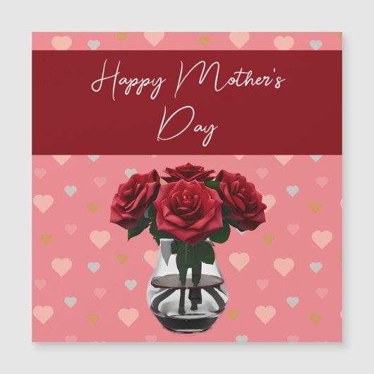 母の日のバラブーケフローラ赤 (正面)