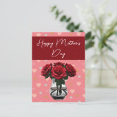 母の日のバラブーケフローラ赤 ポストカード (スタンド正面)